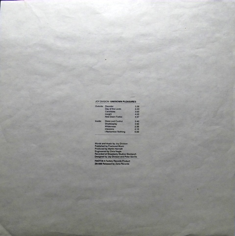 JOY DIVISION. Unknown Pleasures