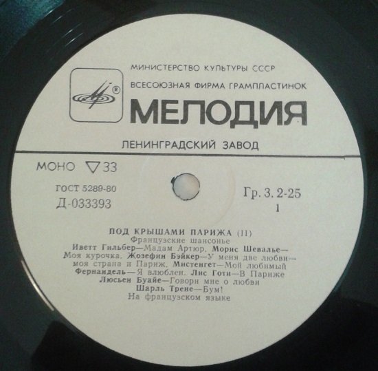 Под крышами Парижа (2). Французские шансонье