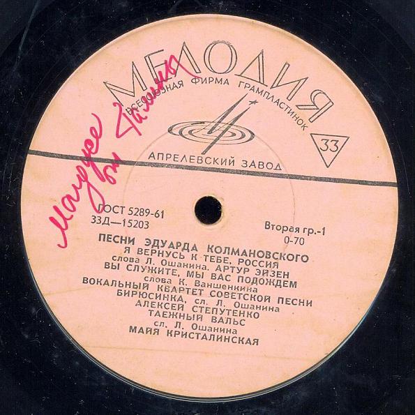 Песни Эдуарда Колмановского
