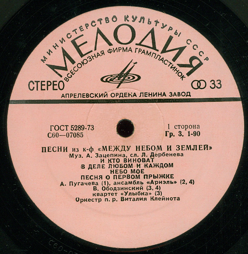 Александр Зацепин. Песни из к/ф "Между небом и землей"