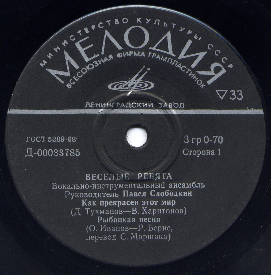 ВИА «Веселые ребята», рук. П. Слободкин