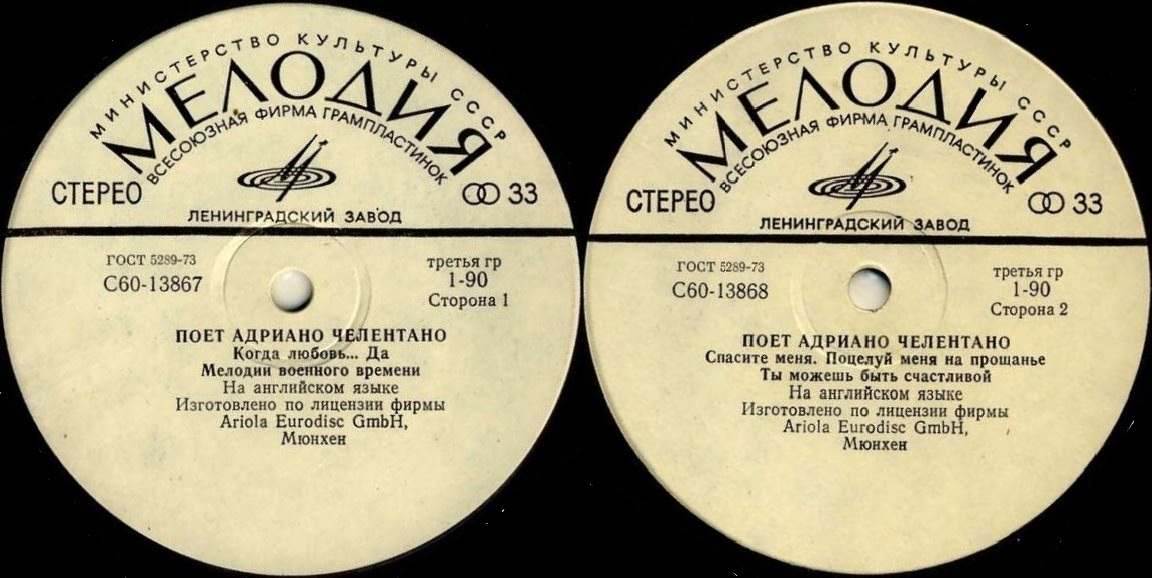 Поёт Адриано ЧЕЛЕНТАНО