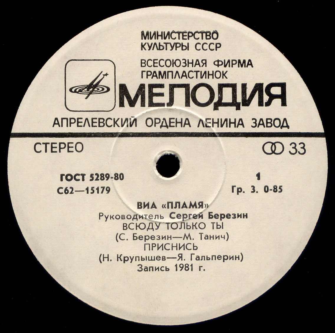 ВИА "Пламя", руководитель Сергей Березин