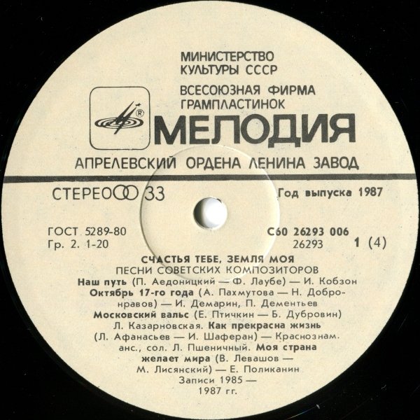 Счастья тебе, земля моя. Песни советских композиторов