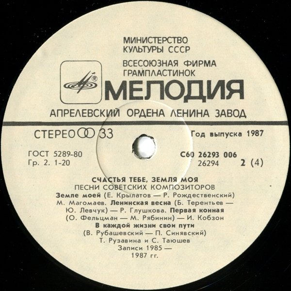 Счастья тебе, земля моя. Песни советских композиторов
