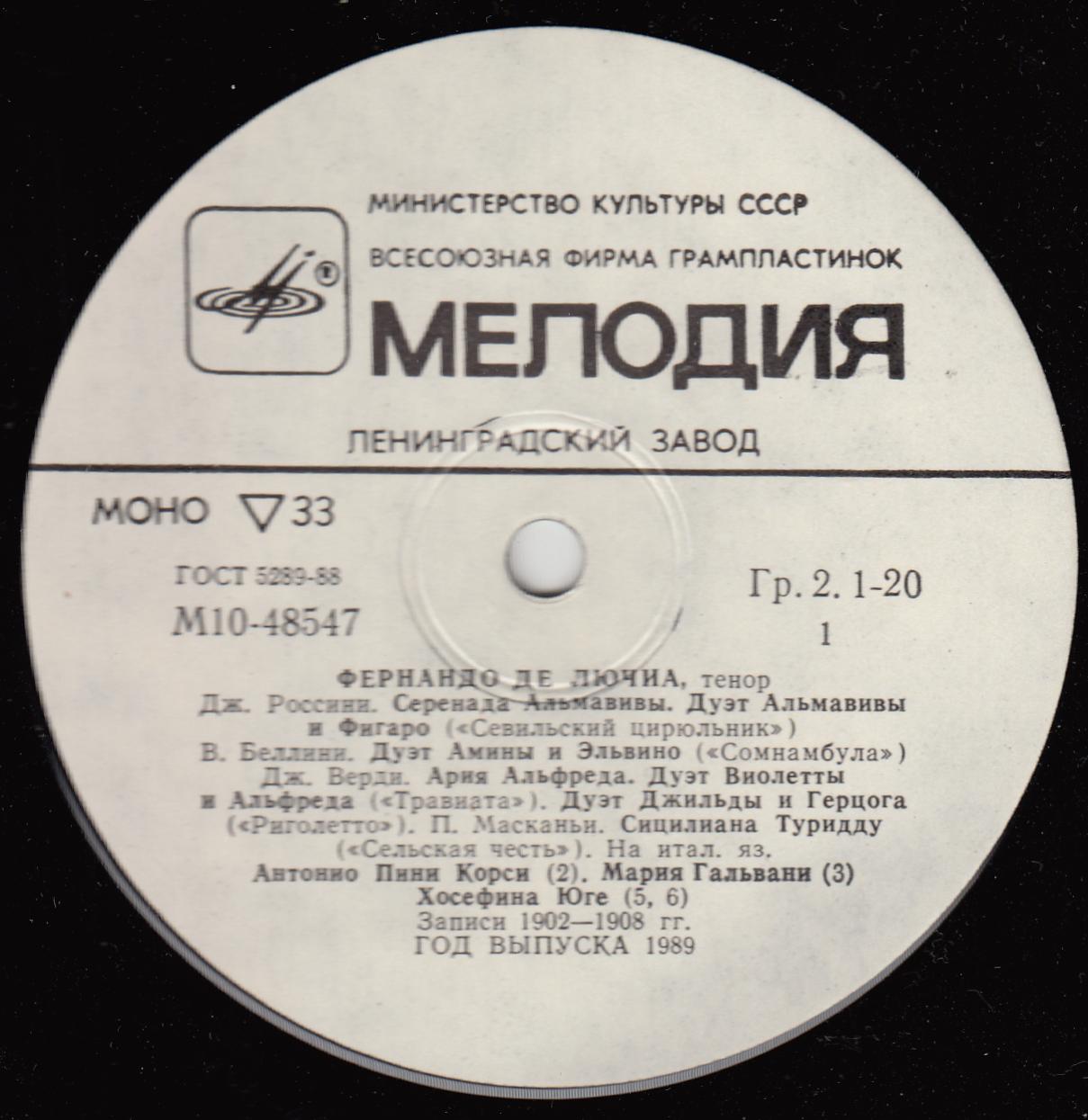Фернандо де ЛЮЧИА, тенор