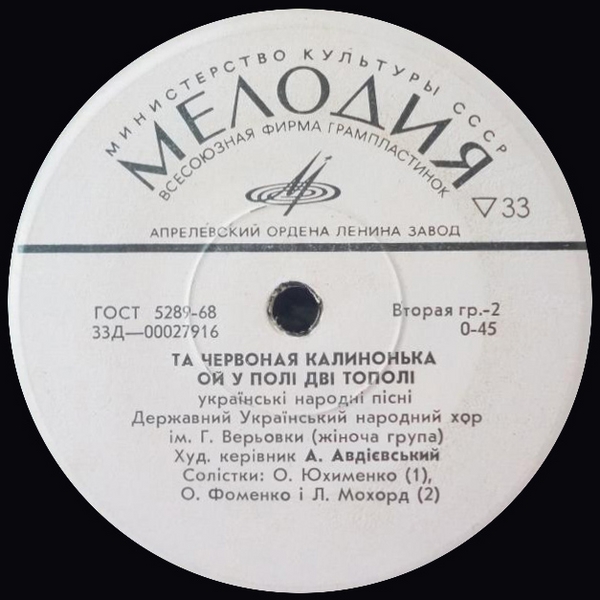 ДЕРЖАВНИЙ УКРАЇНСЬКИЙ НАРОДНИЙ ХОР ІМ. Г.ВЕРЬОВКИ