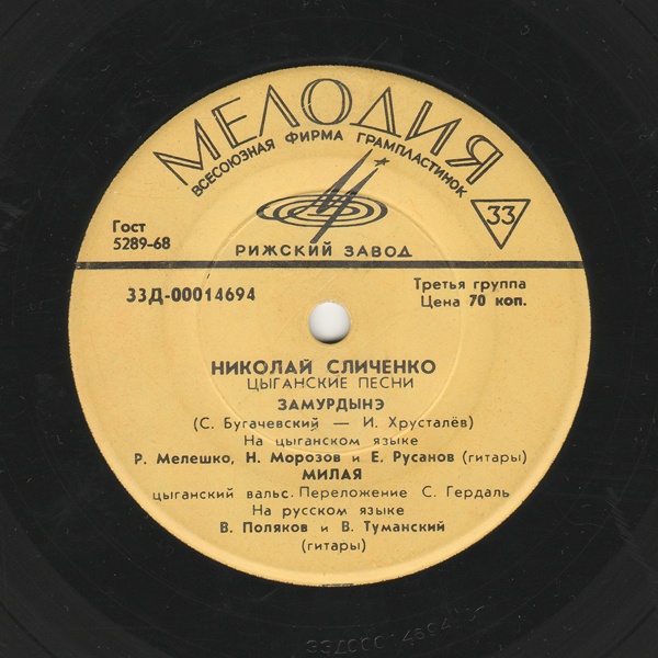 Николай Сличенко. Цыганские песни