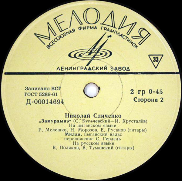 Николай Сличенко. Цыганские песни