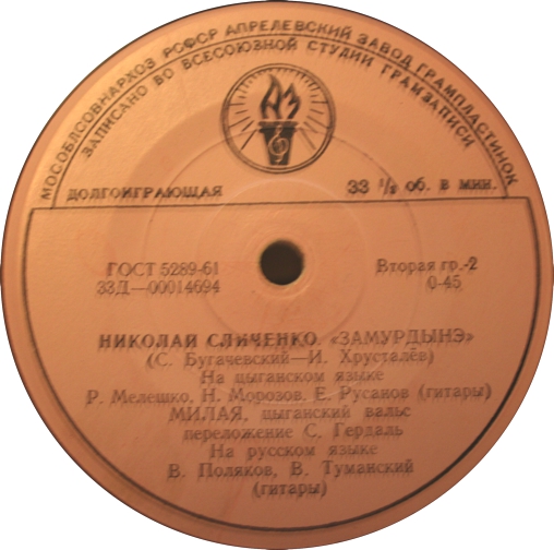 Николай Сличенко. Цыганские песни