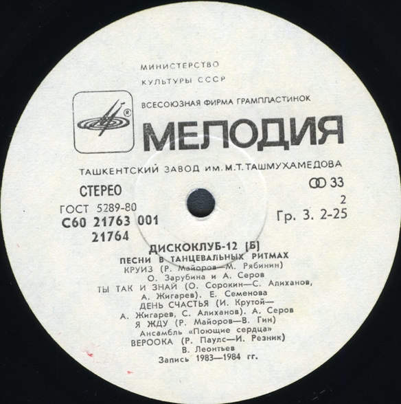 Дискоклуб-12 (Б) - Песни в танцевальных ритмах