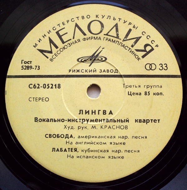 Вокально-инструментальный квартет "Лингва". Художественный руководитель М. Краснов