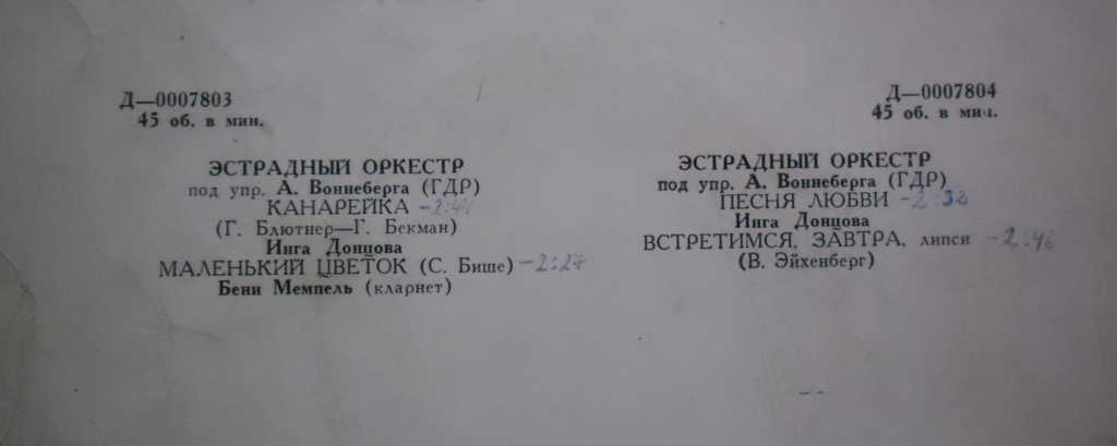 Эстрадный оркестр п/у А. Воннеберга (ГДР)