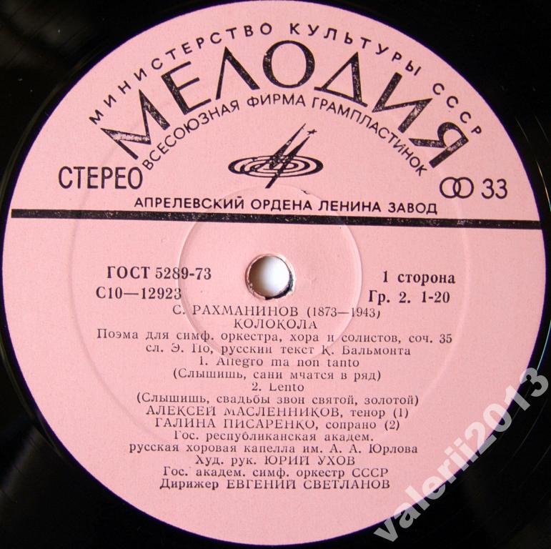 C. РАХМАНИНОВ. Колокола. Поэма для симфонического оркестра, хора и солистов, соч.35