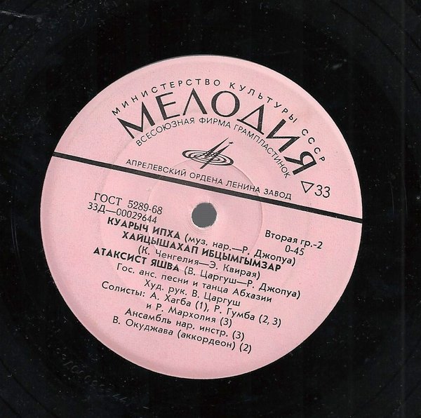 ГОС. АНСАМБЛЬ ПЕСНИ И ТАНЦА АБХАЗИИ, худ. рук. В. Царгуш