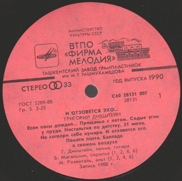 Григорий Дикштейн. И отзовётся эхо…