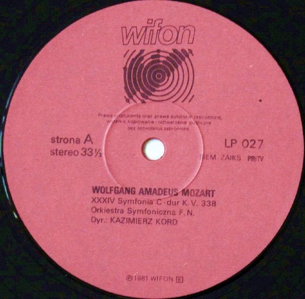 Mozart - Olejniczak, Kord   [по заказу польской фирмы WIFON, LP 027]