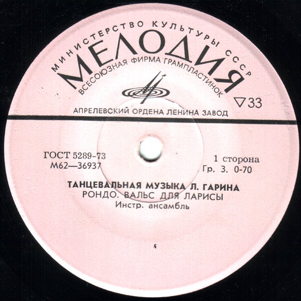 Л. ГАРИН. Танцевальная музыка