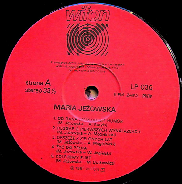 Maria Jeżowska [по заказу польской фирмы WIFON, LP 036]