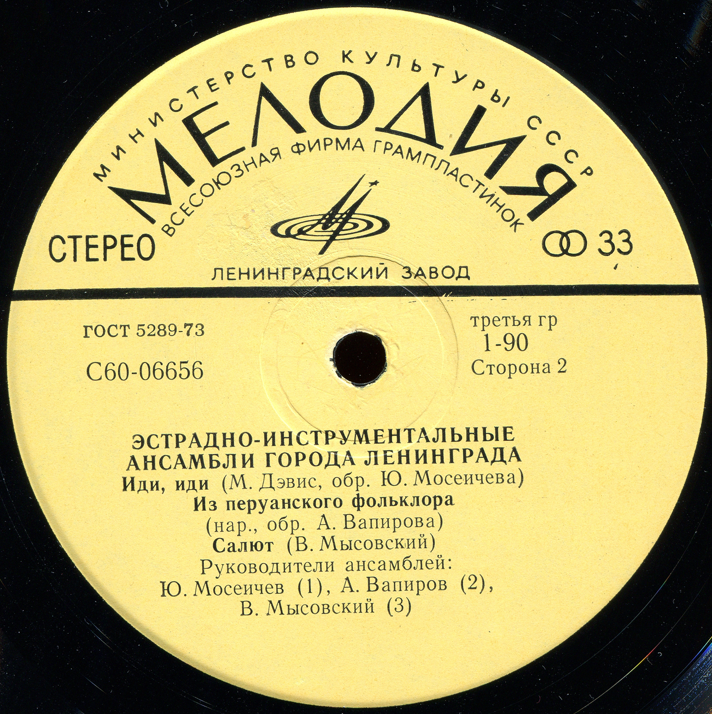 ЭСТРАДНО-ИНСТРУМЕНТАЛЬНЫЕ АНСАМБЛИ ГОРОДА ЛЕНИНГРАДА