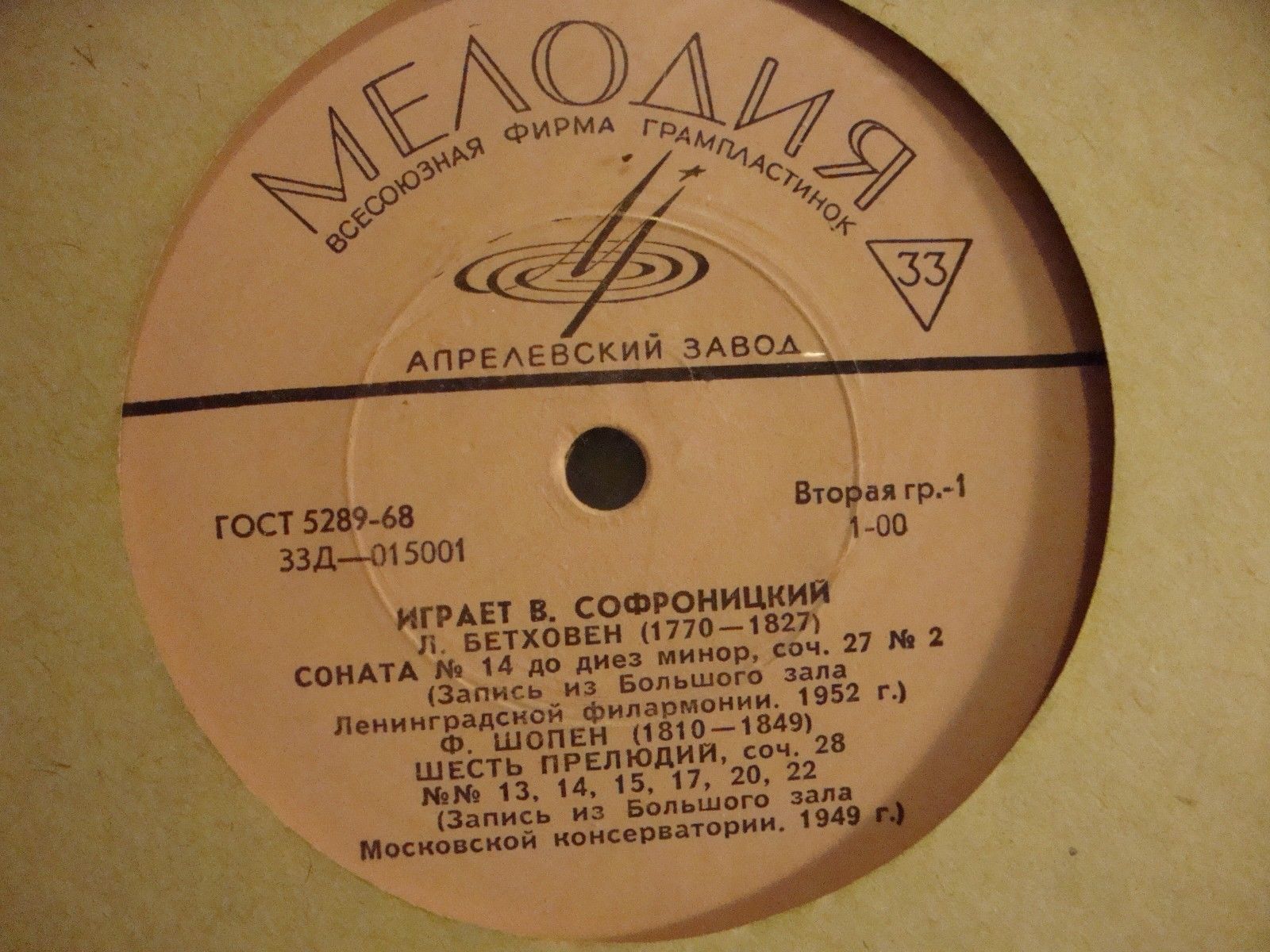 В. СОФРОНИЦКИЙ (ф-но)