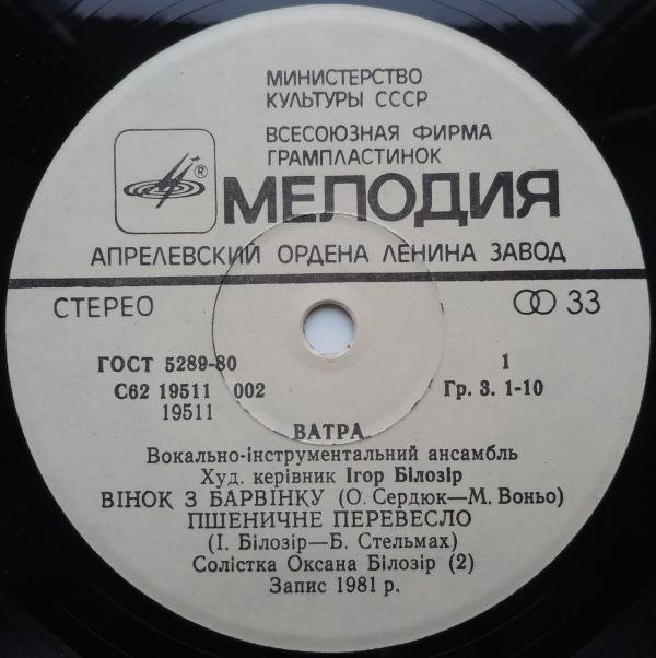 ВИА «ВАТРА», худ. рук. Игорь Билозир.