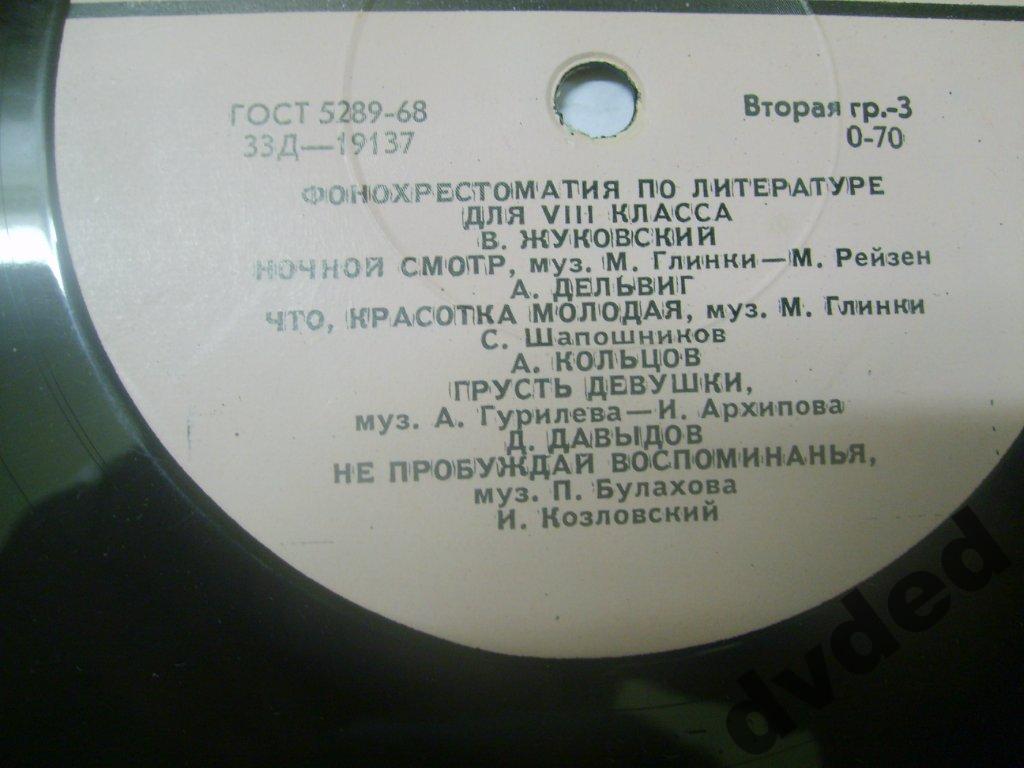 Фонохрестоматия по литературе для VIII класса