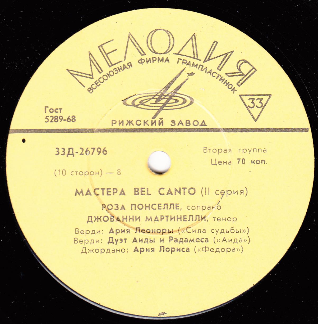 Мастера бельканто. 2-я серия. (5 пл)