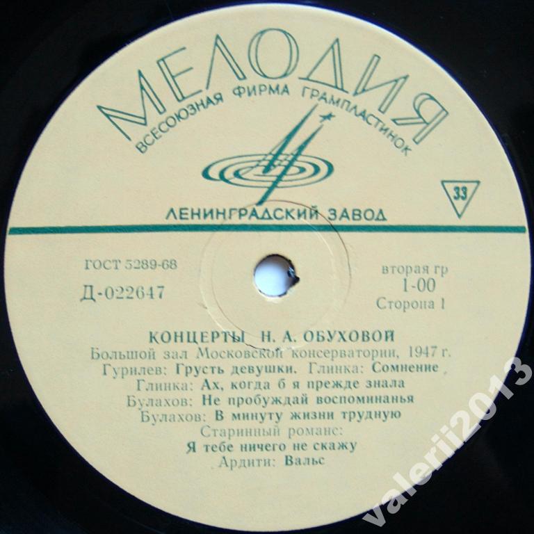 Концерты Н. А. Обуховой