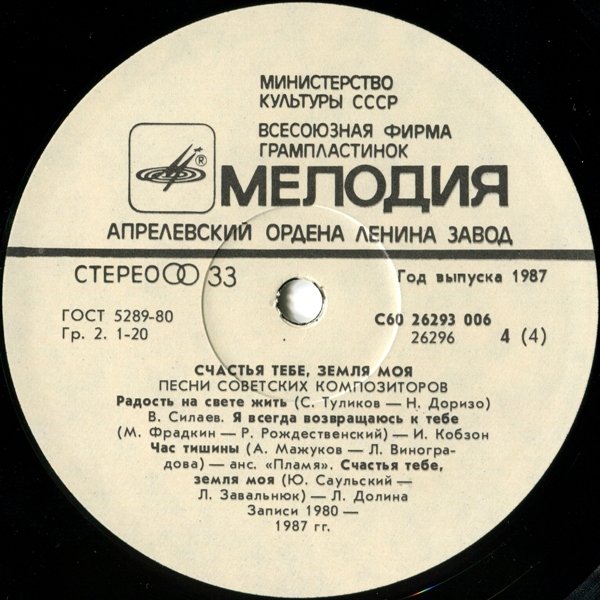 Счастья тебе, земля моя. Песни советских композиторов