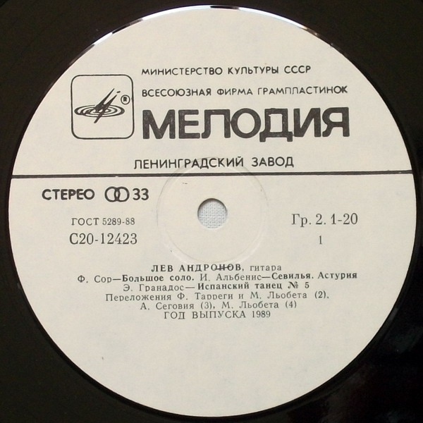 Лев Андронов‎, гитара