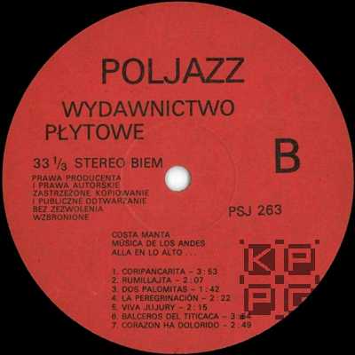 Costa Manta - Musika de Los Andes [по заказу польской фирмы POLJAZZ, PSJ 263]