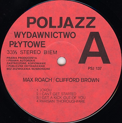 Max Roach And Clifford Brown ‎– In Concert! (The Best Of) [по заказу польской фирмы POLJAZZ, PSJ 137]