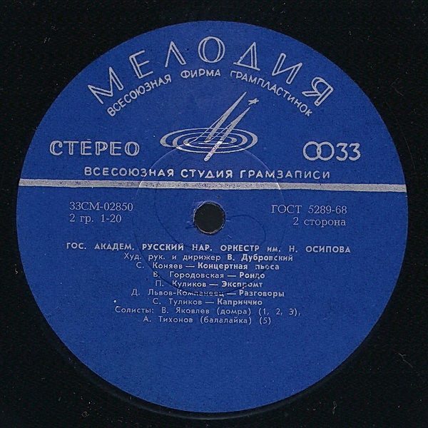 ГОС. АКАДЕМ. РУССКИЙ НАР. ОРКЕСТР им. Н. ОСИПОВА, худ. рук. и дирижер В. Дубровский