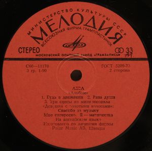 ВОКАЛЬНО-ИНСТРУМЕНТАЛЬНЫЙ АНСАМБЛЬ «АББА». "Альбом"