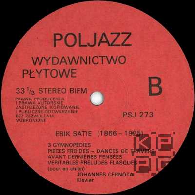 Erik SATIE: Muzyka fortepianowa (Johannes Cernota, klavier) [по заказу польской фирмы POLJAZZ, PSJ273]
