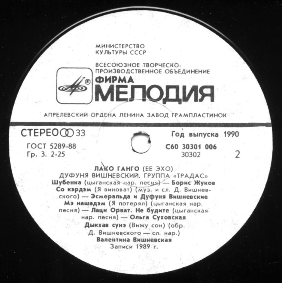 ДУФУНЯ ВИШНЕВСКИЙ И ГРУППА «ТРАДАС». «Лако ганго (Её эхо)»