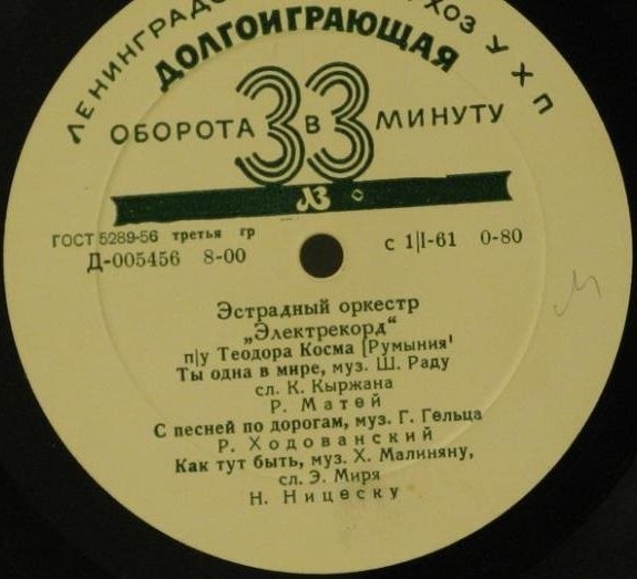 Эстрадный оркестр "Электрекорд" п/у Теодора Косма (Румыния)