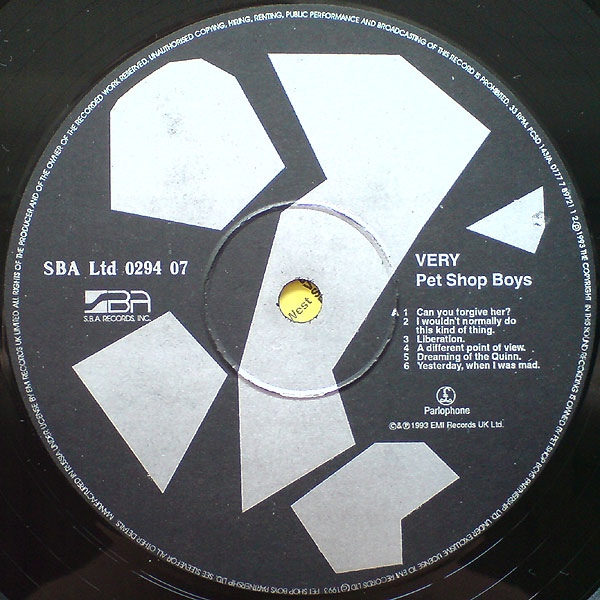 ПЭТ ШОП БОЙЗ / PET SHOP BOYS. Very