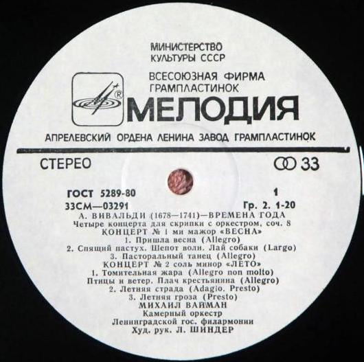 А. Вивальди: Четыре времени года (Михаил Вайман, скрипка)