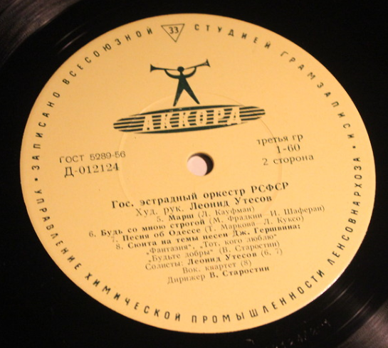 ГОС. ЭСТРАДНЫЙ ОРКЕСТР РСФСР, худ. рук. и солист Л. УТЕСОВ