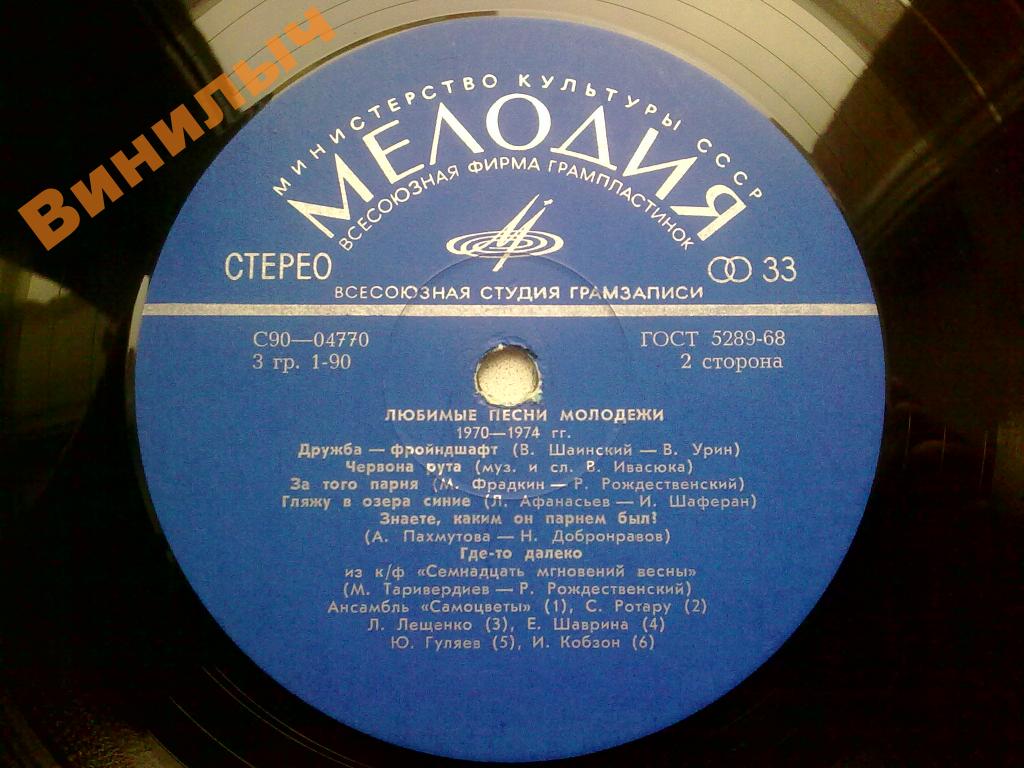 Любимые песни молодежи 1970-1974 гг.