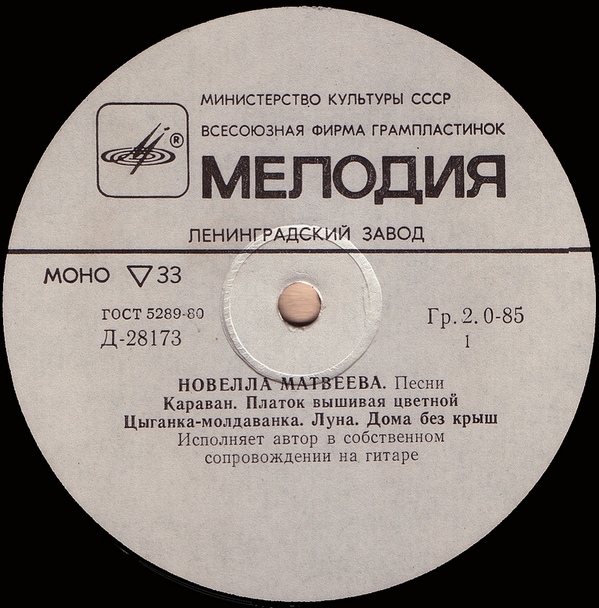 Песни Новеллы Матвеевой