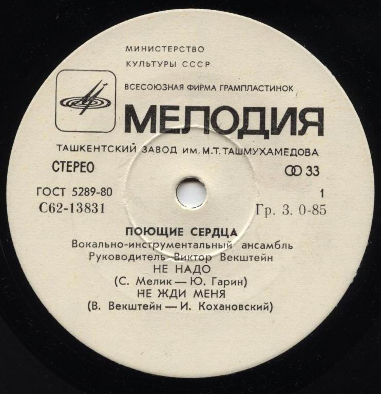 ВИА «ПОЮЩИЕ СЕРДЦА», рук. Виктор Векштейн.