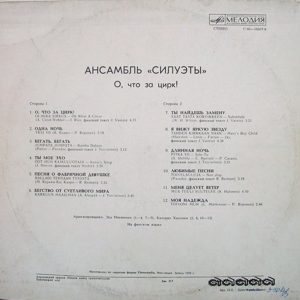 Ансамбль «Силуэты». О, что за цирк!