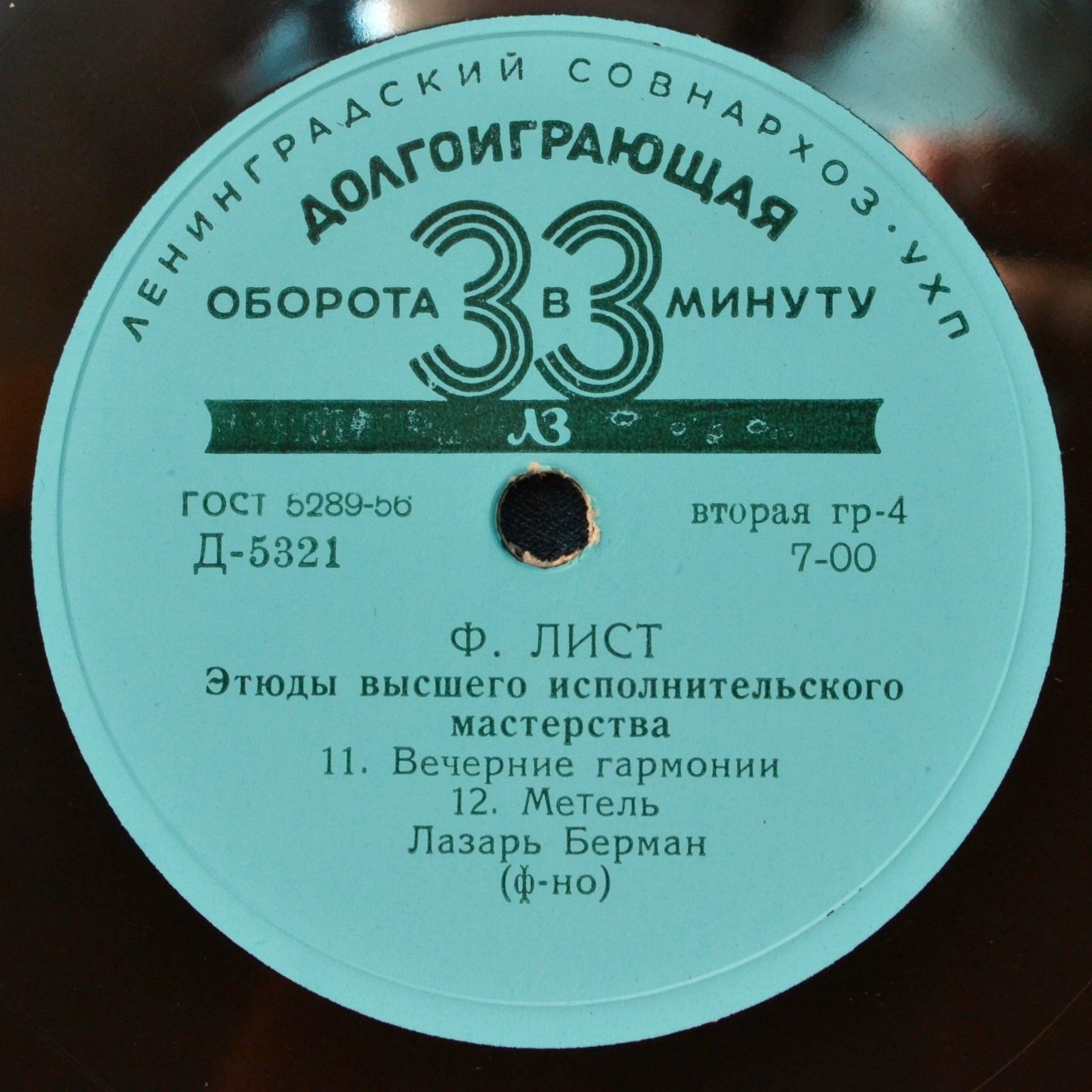 Ф. ЛИСТ Этюды высшего исполнительского мастерства (Лазарь Берман, ф-но)