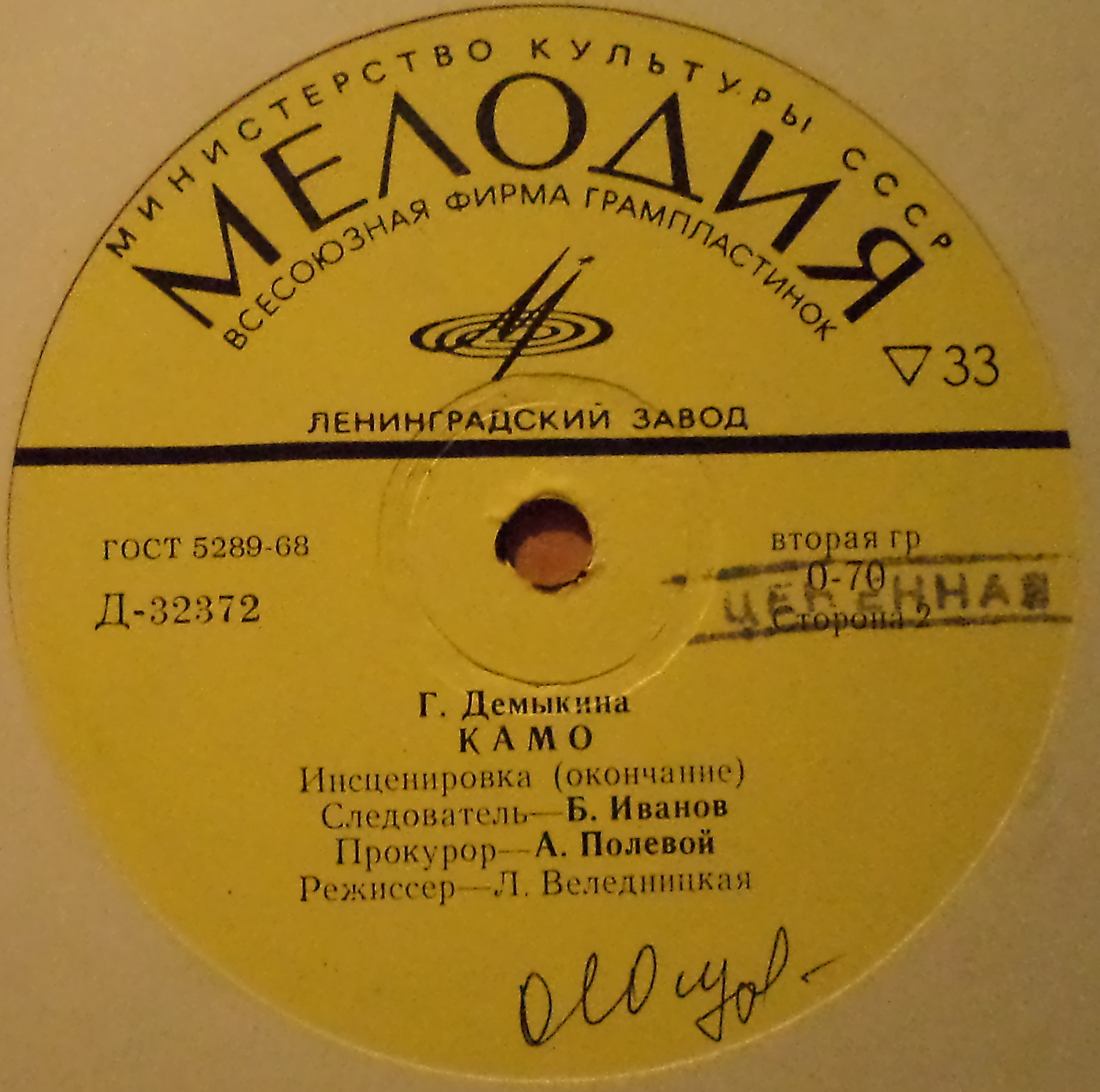 КАМО. Инсценировка Г. Демыкина