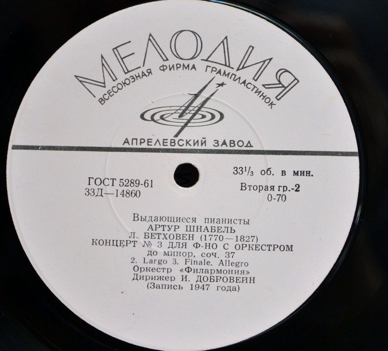 Выдающиеся пианисты. Артур Шнабель. Бетховен Л. 3-й концерт для фортепиано с оркестром