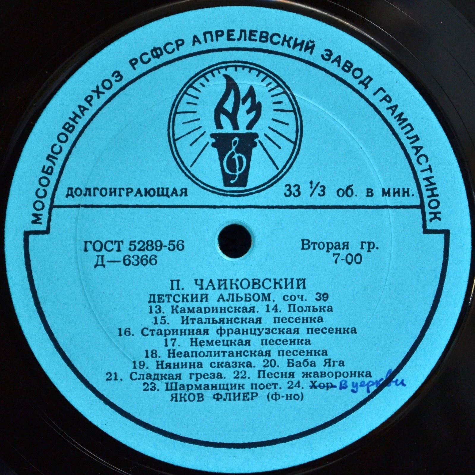 П. Чайковский. "Детский альбом", 24 легкие пьесы для ф-но, соч. 39 (Я. Флиер)