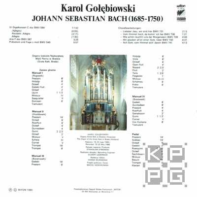 Karol Gołębiowski - J.S. Bach [по заказу польской фирмы WIFON, LP 168]